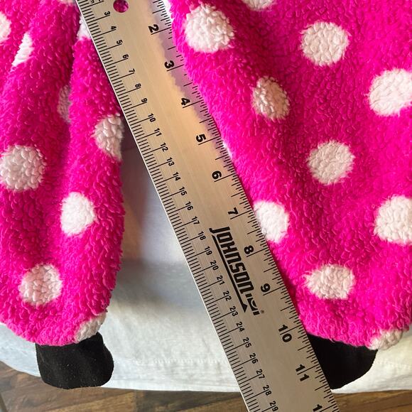 Disney Little Girl Fuzzy Sleeper with Hoodie & Zipper size 12M Pink Minnie Mouse - Picture 5 of 6